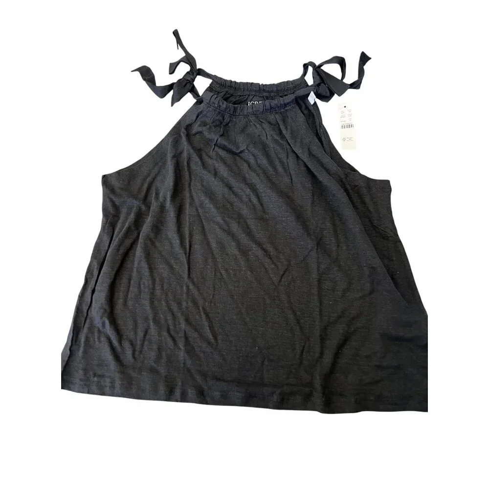 NWT J.Crew Black Linen Tank Top M